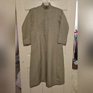 Al Haramain Olive Green Long Sleeve Kameez Thobe Sz 42